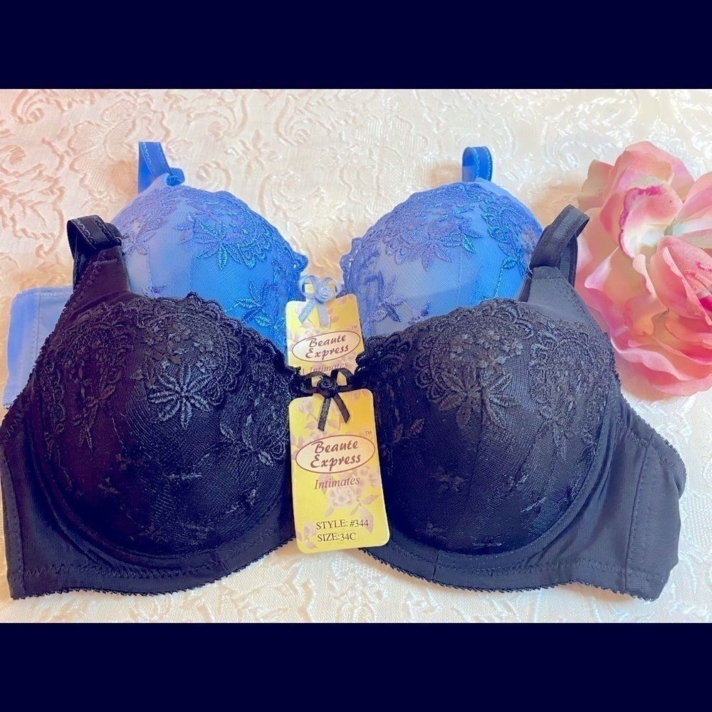 🛍Beaute express sexy lace bra set of 2- Size: 34C